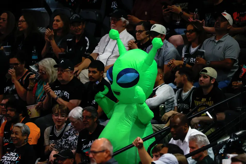Fans cheer during Game 6 of the Western Conference Finals at Frost Bank Center in San Antonio, Thursday, May 28, 2026.