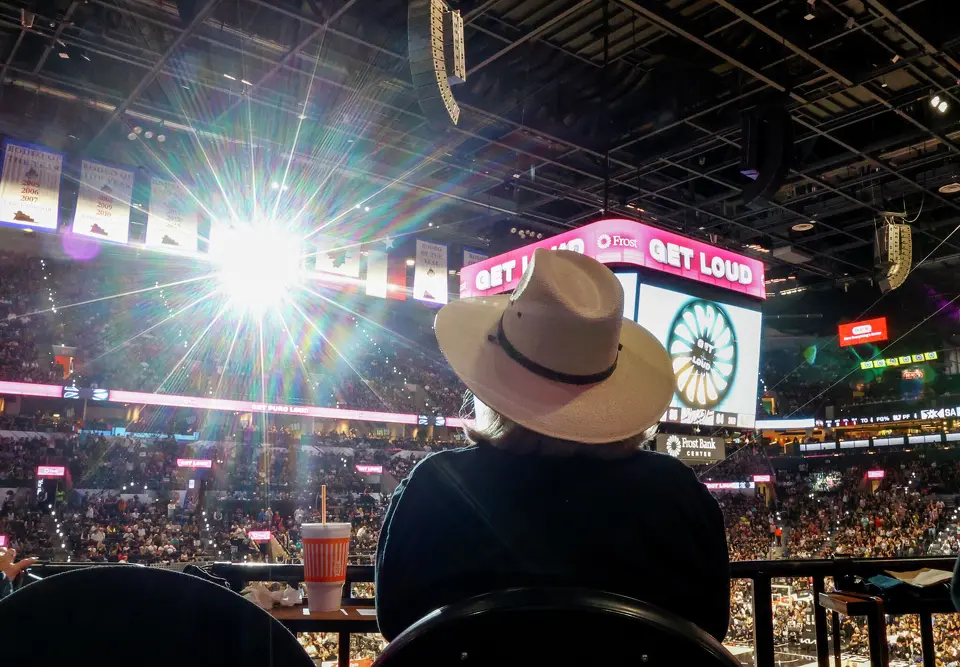 Fans cheer during Game 6 of the Western Conference Finals at Frost Bank Center in San Antonio, Thursday, May 28, 2026.
