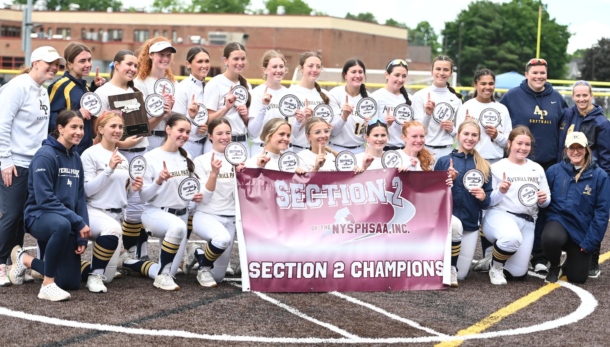 Averill Park captured the Section 2 Class A softball championship with a 13-1 mercy-rule victory over Glens Falls, powered by a 16-hit offensive outburst.