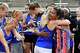 Fairfield Ludlowe girls track celebrate their first place win in the Class LL Track and Field Championships at Willow Brook Park in New Britain Saturday May 30, 2026.