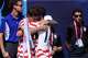United States forward Christian Pulisic, center left, celebrates with midfielder Sebastian Berhalter (14) after scoring in the first half against Senegal in an international friendly soccer match Sunday, May 31, 2026, in Charlotte, N.C.