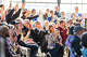 Audience members cheer as models walk the runway decked out in wearable art made and modeled by artists with disabilities during the Beyond Trend Runway Show and Fundraiser at Ciel Creative Space in Berkeley, Saturday, May 30, 2026.