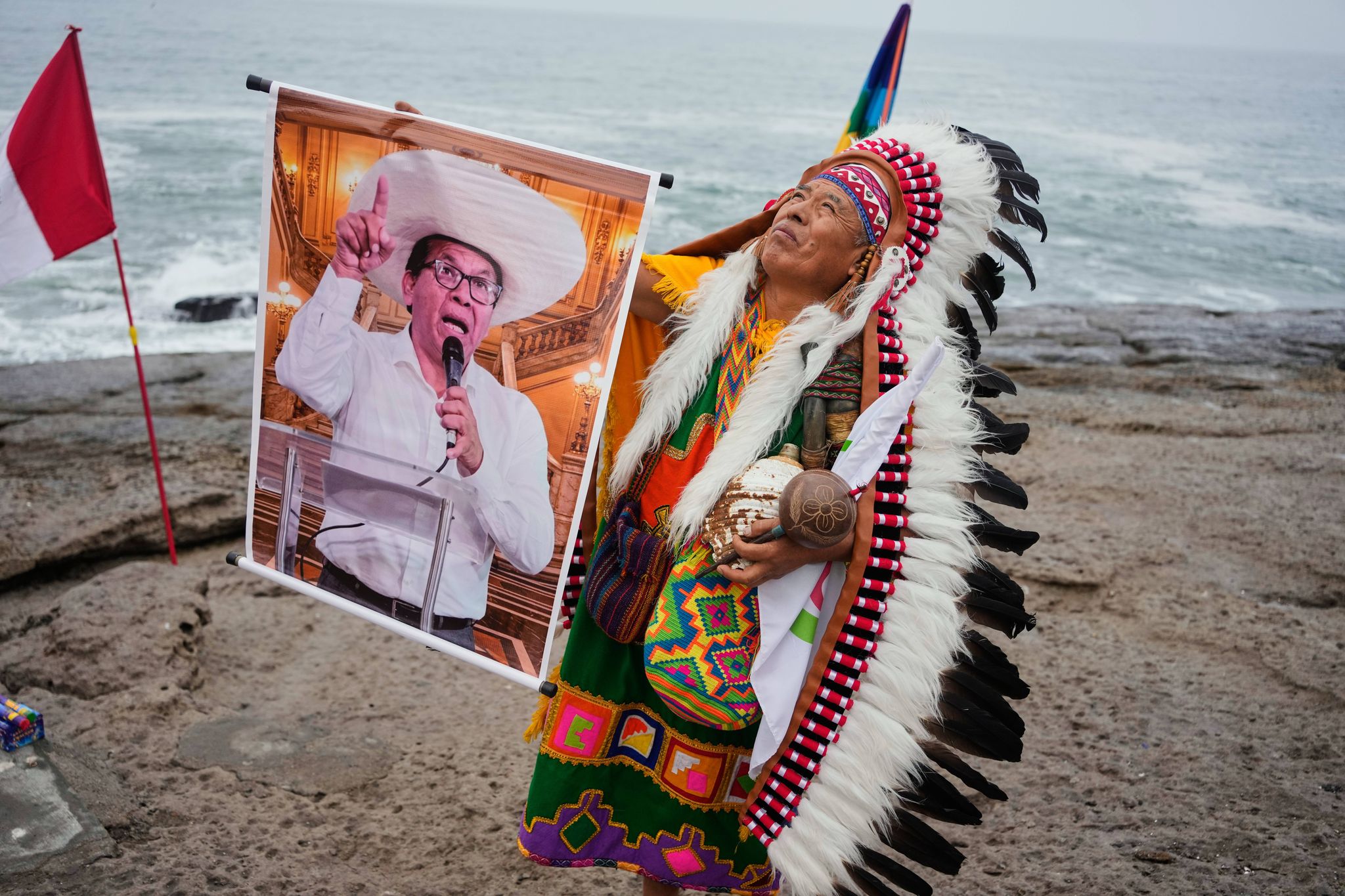 Perform Rituals Peruvian shamans perform a blessing ritual ahead of a presidential runoff