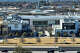 An aerial view of The Shops at Willow Bend with the Dallas North Tollway at the bottom.