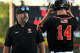 Edwardsville coach Tim Funkhouser talks strategy against O'Fallon in the Class 4A Normal Community Sectional semifin...