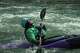 Hannah Ray J Childs kayaks at a whitewater park she helped create on the Maquoketa River Thursday, May 7, 2026, in Manchester, Iowa.