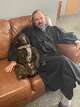 Judge John Roach Jr. and his dog, Justice. Roach is the judge overseeing the Karmelo Anthony trial.