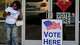 A woman leaves a voting center after voting, Tuesday, May 19, 2026, in Marietta, Ga.