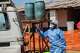 A health worker disinfects an ambulance at the Mongbwalu treatment center that transported a suspected Ebola patient in Mongbwalu, Congo, Friday, June 5, 2026.
