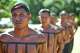 Xerente Indigenous firefighters stand during a fire prevention operation along Brazil's environmental protection agency, IBAMA, at the Xerente territory, near Tocantinia, Tocantins state, Brazil, Tuesday, May 19, 2026.