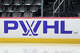 NEWARK NJ - NOVEMBER 29: A general view of the PWHL logo on the boards prior to game on November 29, 2025 at the Prudential Center in Newark, New Jersey. (Photo by Rich Graessle/Getty Images)