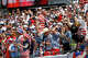 Members of the American Outlaws watch the action during the international friendly match between the United States and Germany at Soldier Field on June 6, 2026 in Chicago, Illinois.