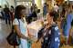 Edwena Sobande, left, and Martha Cole speak prior to a worship service at St. Andrew’s Presbyterian Church in Austin, Sunday, May, 3, 2026. (Stephen Spillman)