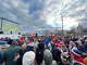 Soccer fans gather at Jennings Landing in Albany during a watch party for a 2022 FIFA World Cup game between the United States and England on Nov. 25, 2022.