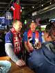 Chris LaPointe, center, and members of the Saratoga Outlaws gather at Bailey's in Saratoga to watch a United States Men's National Team game.