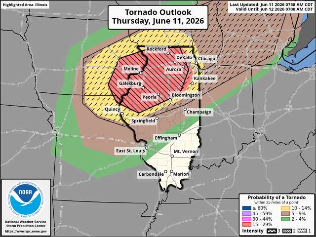 Illinois Severe Storms: SPC upgrades tornado, wind risk today