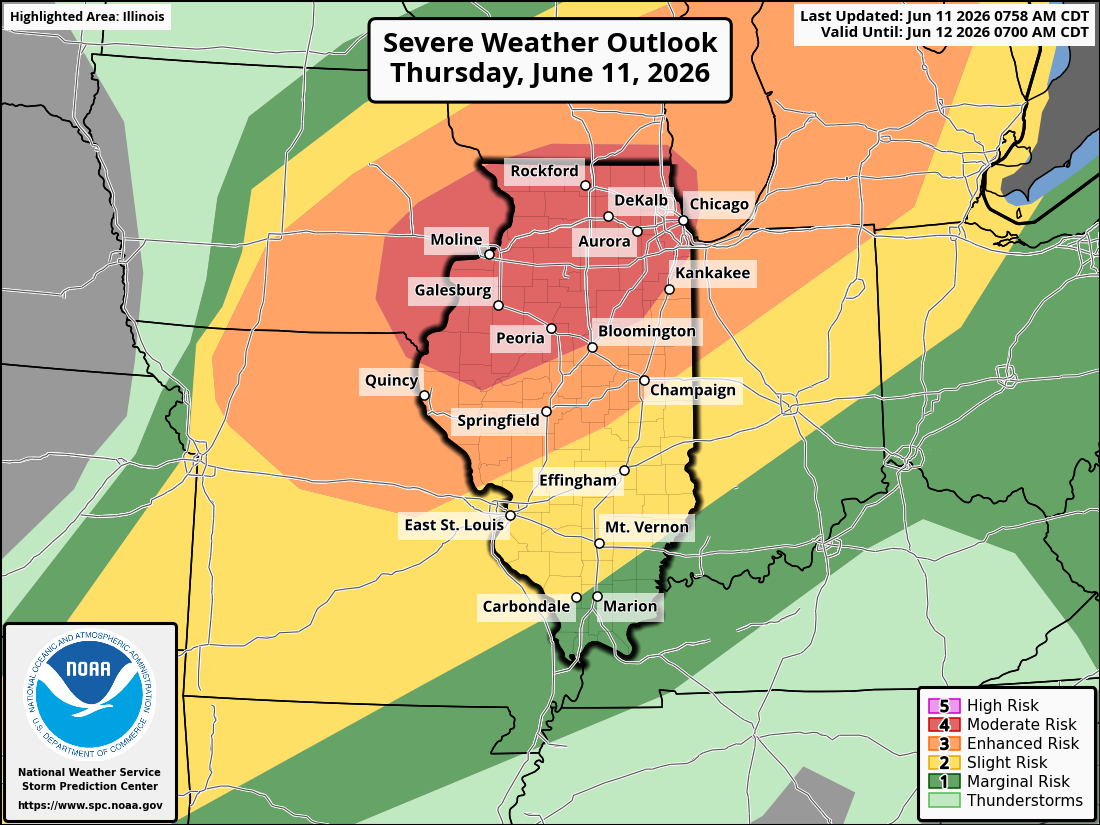 Severe weather likely for Illinois today: Latest outlook and threats