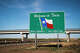 A "Welcome to Texas" sign along Interstate 40 (I-40) on April 19, 2026 in Glenrio, Texas.