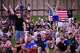 Fans cheer the USA goal while watching a broadcast of the Americans facing Paraguay in their World Cup opener at the Dallas FIFA Fan Festival on Friday, June 12, 2026, in .