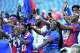 Haiti supporters react ahead of the World Cup Group C soccer match between Haiti and Scotland in Foxborough, Mass., near Boston, Saturday, June 13, 2026.