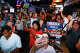 Supporters of Frisco mayoral candidate Mark Hill cheer as he arrives at his runoff election night watch party at The Frisco Bar & Grill on Saturday, June 13, 2026, in Frisco.