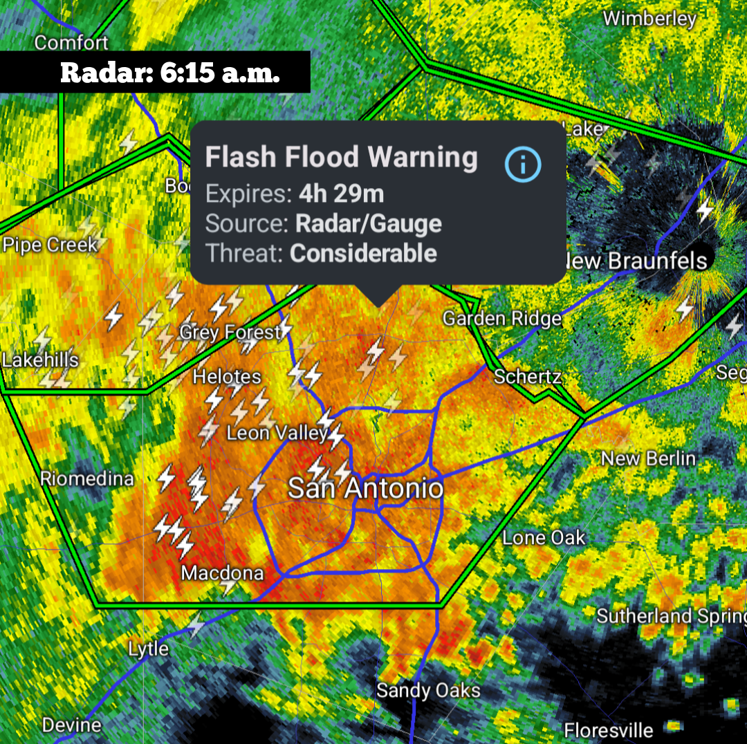 Flash flood warning issued for San Antonio Monday: Travel not advised