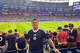 Lewis and Clark Community College men's soccer coach John Dunn near his seat for the World Cup match between his native Scotland and Haiti last week in Boston. 