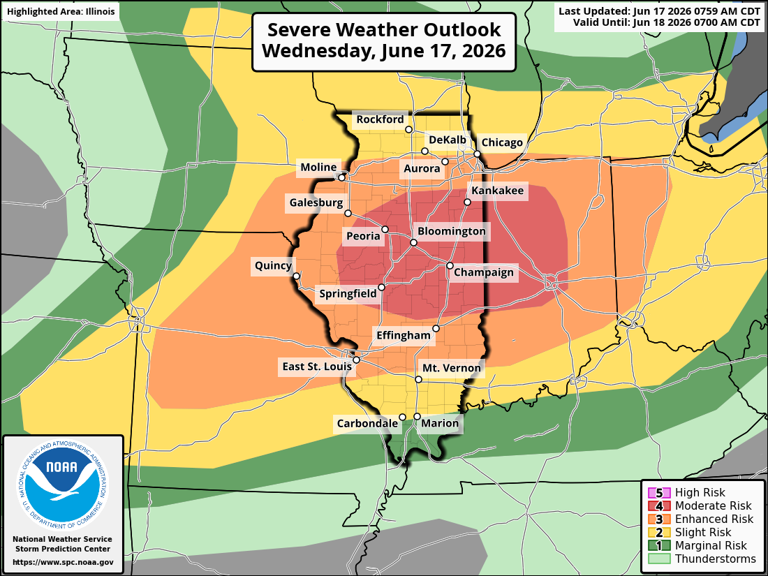Live updates as severe weather impacts Central Illinois.