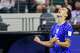 Croatia forward Petar Musa (26) celebrates after scoring a goal during the first half of a FIFA World Cup Group L soccer match against England, on Wednesday, June 17, 2026 , at Dallas Stadium in Dallas.