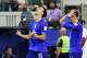 Croatia forward Petar Musa (26) celebrates after scoring a goal during the first half of a FIFA World Cup Group L soccer match against England, on Wednesday, June 17, 2026 , at Dallas Stadium in Dallas.