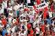 England fans celebrate their win over Croatia in a FIFA World Cup Group L soccer match at Dallas Stadium in Arlington, June 17, 2026.