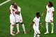England forward Marcus Rashford (11) is congratulated by teammate Harry Kane (9) following his second half goal against Croatia in a FIFA World Cup Group L soccer match at Dallas Stadium in Arlington, June 17, 2026.