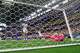 England midfielder Jude Bellingham (10) reacts towards Croatia goalkeeper Dominik Livakovic (1) after a goal by forward Harry Kane (9) during the first half of a FIFA World Cup Group L soccer match, on Wednesday, June 17, 2026 , at Dallas Stadium in Dallas.