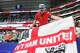 An England fan displays a flag on the stands ahead of World Cup soccer match between England and Croatia, on Wednesday, June 17, 2026 , at Dallas Stadium in Dallas.