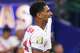 England midfielder Jude Bellingham (10) reacts after missing to score during the first half of FIFA World Cup Group L match against Croatia, on Wednesday, June 17, 2026 , at Dallas Stadium in Dallas.