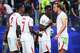 England forward Harry Kane (9) greets his teammates following their side’s win against Croatia in FIFA World Cup Group L match, on Wednesday, June 17, 2026 , at Dallas Stadium in Dallas.