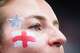 An England fan cheers following their side’s win against Croatia in FIFA World Cup Group L match, on Wednesday, June 17, 2026 , at Dallas Stadium in Dallas.