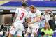 England forward Harry Kane (9) celebrates after scoring the first goal from a penalty during the first half of FIFA World Cup Group L match against Croatia, on Wednesday, June 17, 2026 , at Dallas Stadium in Dallas.
