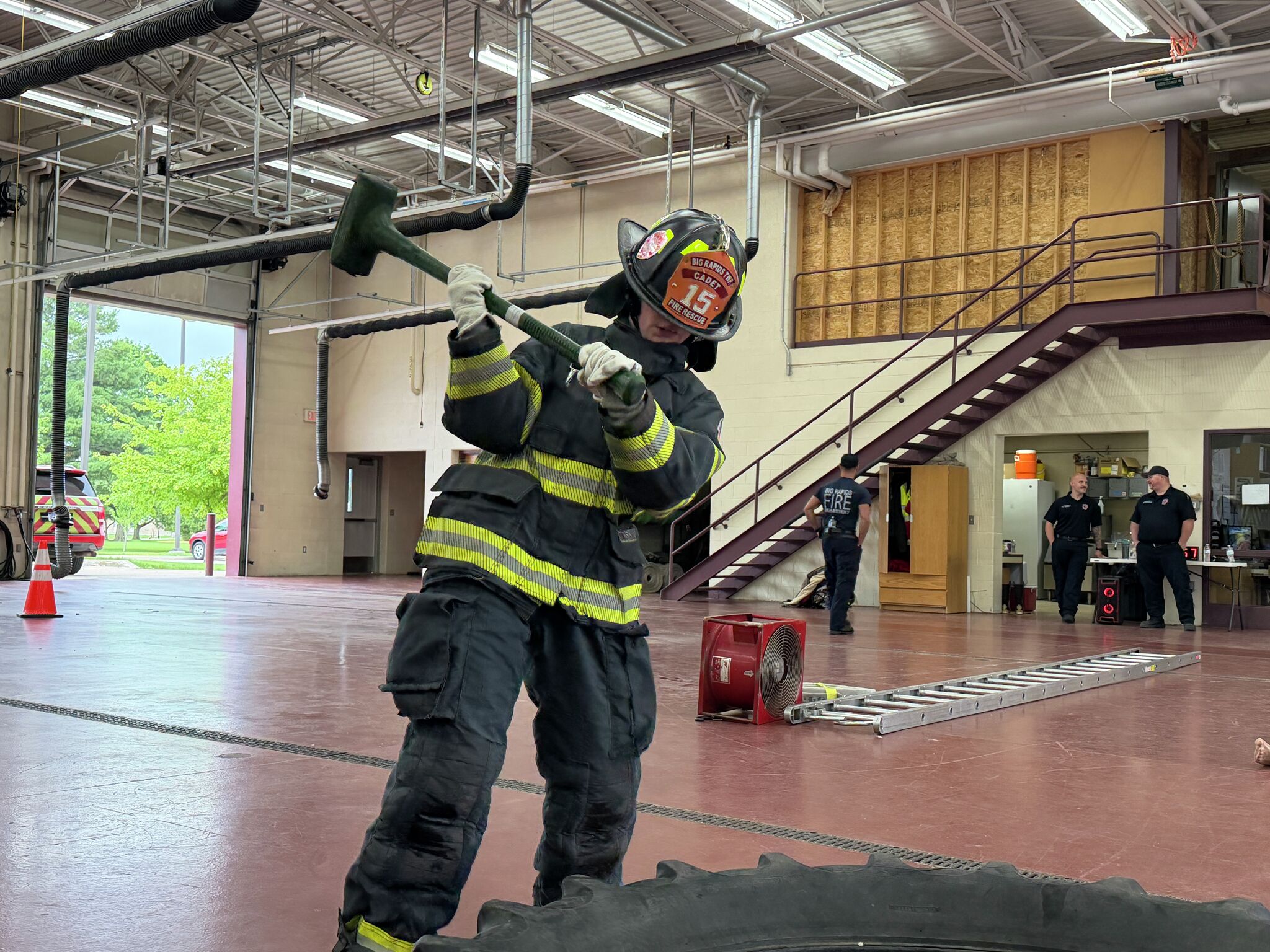 Students take on firefighter challenge