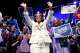 D.C. Council member Janeese Lewis George waves to the crowd as she celebrates after winning D.C. Mayor primary election during an election night party at the Howard Theatre Tuesday, June 16, 2026, in Washington.