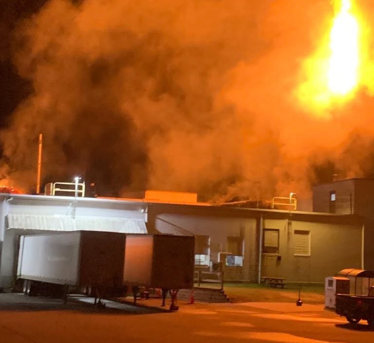 No injuries after fire sends 20-foot flames into air at Woodstock manufacturing plant, officials say