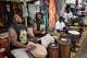 Drummers perform during a Juneteenth celebration in the Leimert Park neighborhood of Los Angeles, Friday, June 19, 2026.