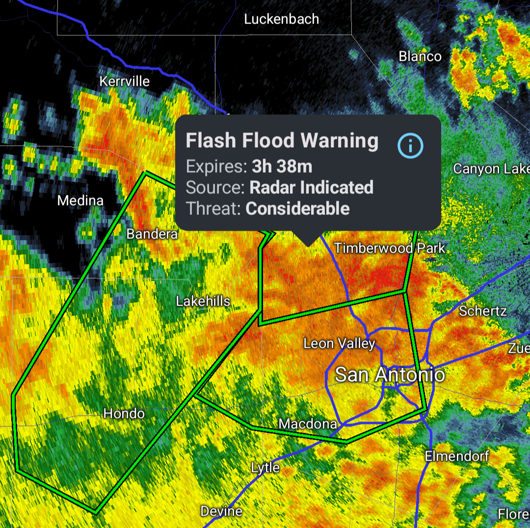 Flash flood warning issued for San Antonio until 6 a.m. Saturday