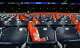 Orange flags for the Netherlands fill a section for fans before World Cup Group F game action between Netherlands and Sweden at FIFA’s Houston Stadium on Saturday, June 20, 2026.