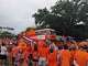 Netherland fans participate in the Oranje Fanwalk ahead of the team's World Cup match against Sweden on Saturday, June 20, 2026, in Houston.