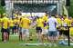 Sweden supporters gather for a fan march at Helix Park ahead of the Swedish national team's FIFA World Cup match against the Netherlands in Houston, Saturday, June 20, 2026.