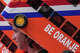 A Netherlands fan wears an Oranje Dutch Fanbus inspired hat during the Oranje Fanwalk, hosted by Koninklijke Nederlandse Voetbalbond and the Royal Dutch Football Association, in support of the Netherlands as they prepare to face Sweden at Houston Stadium in Houston, June 20, 2026.