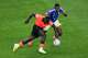 Netherlands forward Brian Brobbey (19) works against Sweden defender Isak Hien (4) during the FIFA World Cup in Houston, Saturday, June 20, 2026.