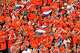 Netherlands fans react after Brian Brobbey’s second goal against Sweden during the FIFA World Cup in Houston, Saturday, June 20, 2026.