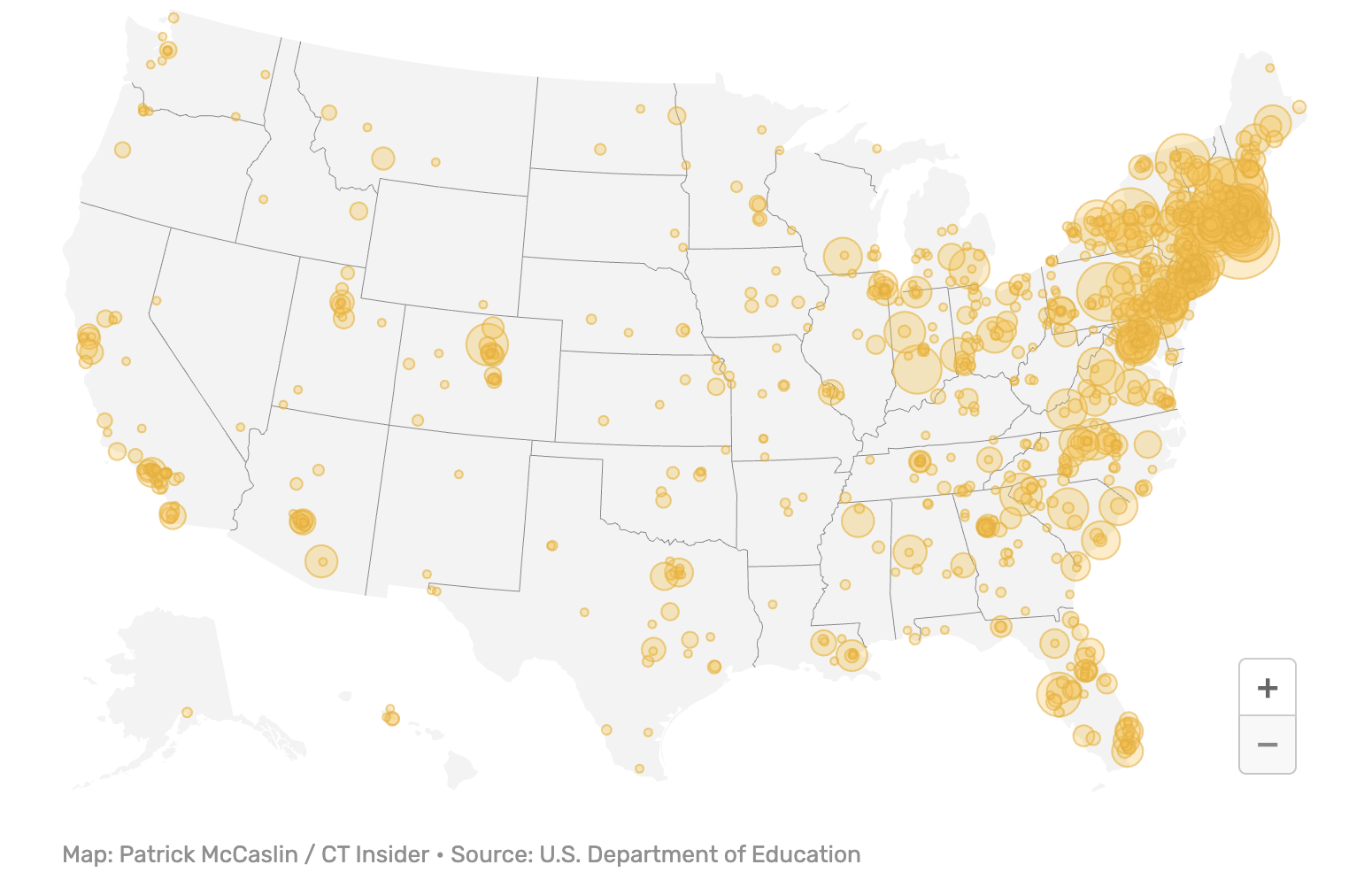 Where Connecticut students go when they leave for college